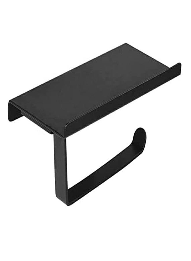RSP Quality bit Stainless Steel Rectangular Toilet/Tissue Paper Roll Holder Bathroom Accessories with Mobile Stand for Bathroom Kitchen (Pack of 1 Matt Black) - Image 1